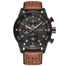 CURREN 8250 Chronograph Men Watches Quartz Watch Sport Wristwatches Military Leather Fashion Brand Relogio Masculino